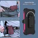 Xmon for iPhone XR Phone case, [Shockproof] [Belt Clip Kickstand] [2X Tempered Glass Screen Protector] Heavy Duty Cover for iPhone XR 6.1 inch (Wine)