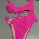 SUUKSESS Women Sexy One Piece Tummy Control Swimsuit Cutout Backless Bathing Suit (Pink, M)