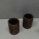 NUPTIO Wood Vases Rustic Centerpiece: 2 Pcs 5.1" Wooden Vase for Home Decor - Brown Small Vase for Wedding Table Living Room Shelf Decor