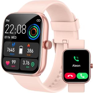 Smart Watch for Women, Smartwatch for iPhone & Android Bluetooth (Answer/Call) Built-in Alexa, 1.91" HD Fitness Tracker with 105+ Sport Modes, IP68 Waterproof, Sleep/Heart Rate/SpO2/Stress Monitor (Pink)