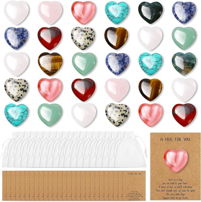 30 Pcs Heart Stones For Loved Ones 