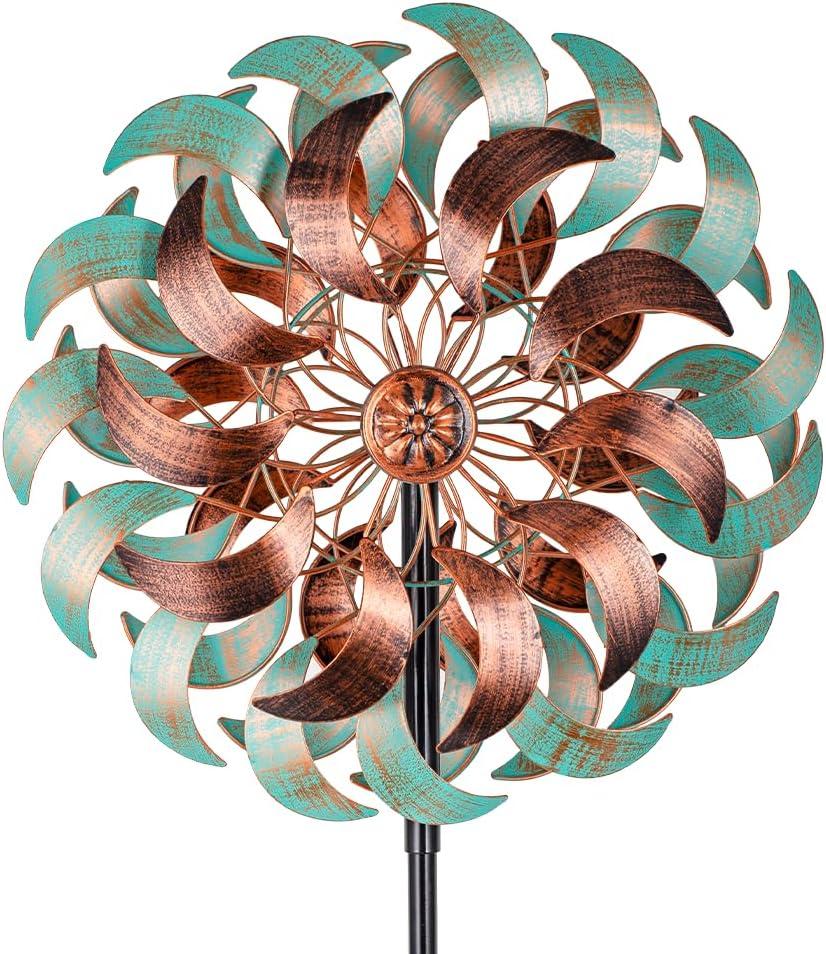 DREAMSOUL 360 Wind Spinners Outdoor, Metal Wind Spinner 64 Inch Windmill for Yard Garden Outdoor Decor