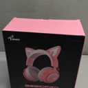 SOMIC Cat Ear Headphones, 2.4G/Bluetooth Wireless Gaming Headset for PS5, PS4, PC with RGB Lights and Retractable Mic, 10Hrs Playtime, 7.1 Surround Sound for Laptop, Smartphone-GS510 Pro - Pink
