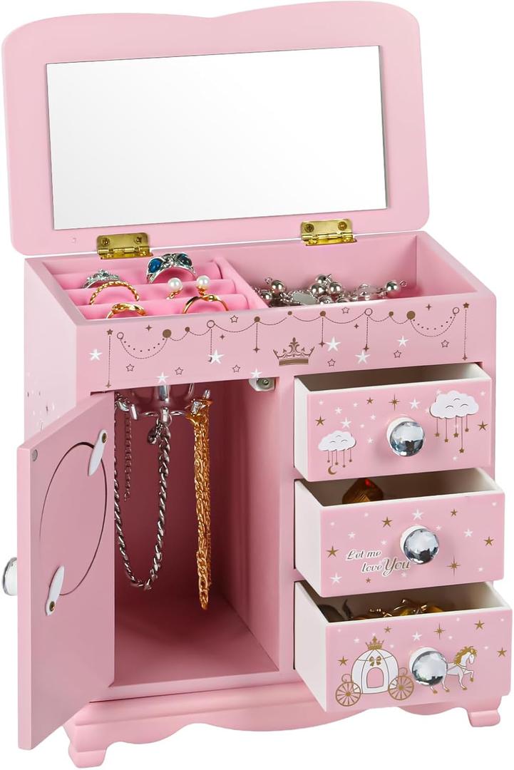 Children Jewelry Box For Girls Pink Princess Castle Girls Little Girl Birthday Christmas girl jewelry box