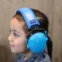 130 Solid Color Edition, Kids Ear Protection Earmuffs, Hearing Protection for Kids, One Size for 3-16 Yr Old (Neon Blue)