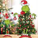 Grinch Tree Topper, Grinch Décor for Christmas Tree,Whoville Christmas Decorations for Tree