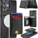 for Samsung Galaxy S26 Ultra Case Wallet Compatible with Magsafe, RFID Blocking Magnetic Card Holder 2 in 1 Detachable Kickstand Shockproof Phone Case for Galaxy S26 Ultra 6.9" Carbon Black