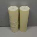 Flameless Flickering 4" x8" Real Wax Ivory Remote Candles with Candle Grease, Pack of 2 Timer LED Battery Operated Fake Warm Light Pillar Candles for Home, Banquet, Ceremony Decoration