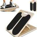 MPortable Wooden Slant & Balance Board for Calf Stretch, Squats, Pilates & Therapy. Multi-angle adjustable, anti-slip, ergonomic design. 350LBS capacity for legs, knees & core training.