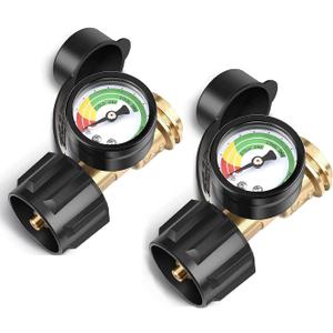 2 Pack Propane Tank Gauge, Gas Grill Gauge for 5-40lbs Propane Tank, 3 Temperatures Scale, Color-Coded Propane Tank Gauge Level Indicator, for Grill, Heater, Fryer, Camper