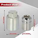 Anti-Theft Wheel Lock Lug Nuts, M12x1.5, 4-Piece Set + 1 Hex Key, Compatible with Honda Accord, CR-V, Civic, HR-VReplace 08W42-SNA-101