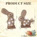 Leinuosen 2 Pcs Rustic Easter Bunny Decoration Easter Bunny Table Wooden Sign Farmhouse Spring Rabbit Centerpieces for Table Rustic Linen Polka Dot Rabbit Decor for Home Dining Room Office Tiered Tray