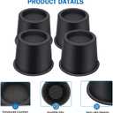 ANNKUT Bed Risers 4 Inch Heavy Duty, Round Furniture Risers for Bed Desk Table Sofa CouchBed Lifts Risers, Support up to 3300 Lbs(4 Pack Black)