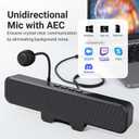 Computer Speakers with Microphone for Desktop PC, USB Monitor Speakers with Clip, Wired Laptop Sound Bar, Stereo & Bass, PC Speaker w/Mic for Meeting/Gaming/Online Learning, Easily Clamps to Monitor