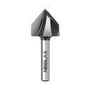 2 x 90 Degree V Groove Router Bit 1/4" Shank, 1" Cutting Diameter x 13/16" Cutting Depth, Carbide Tipped V-Groove Router Bits for Grooving Woodworking