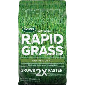 Scotts Turf Builder Rapid Grass Tall Fescue Mix - Combination Grass Seed and Fertilizer for Lawns, Lawn Seed That Grows in Just Weeks, 5.6 lbs.