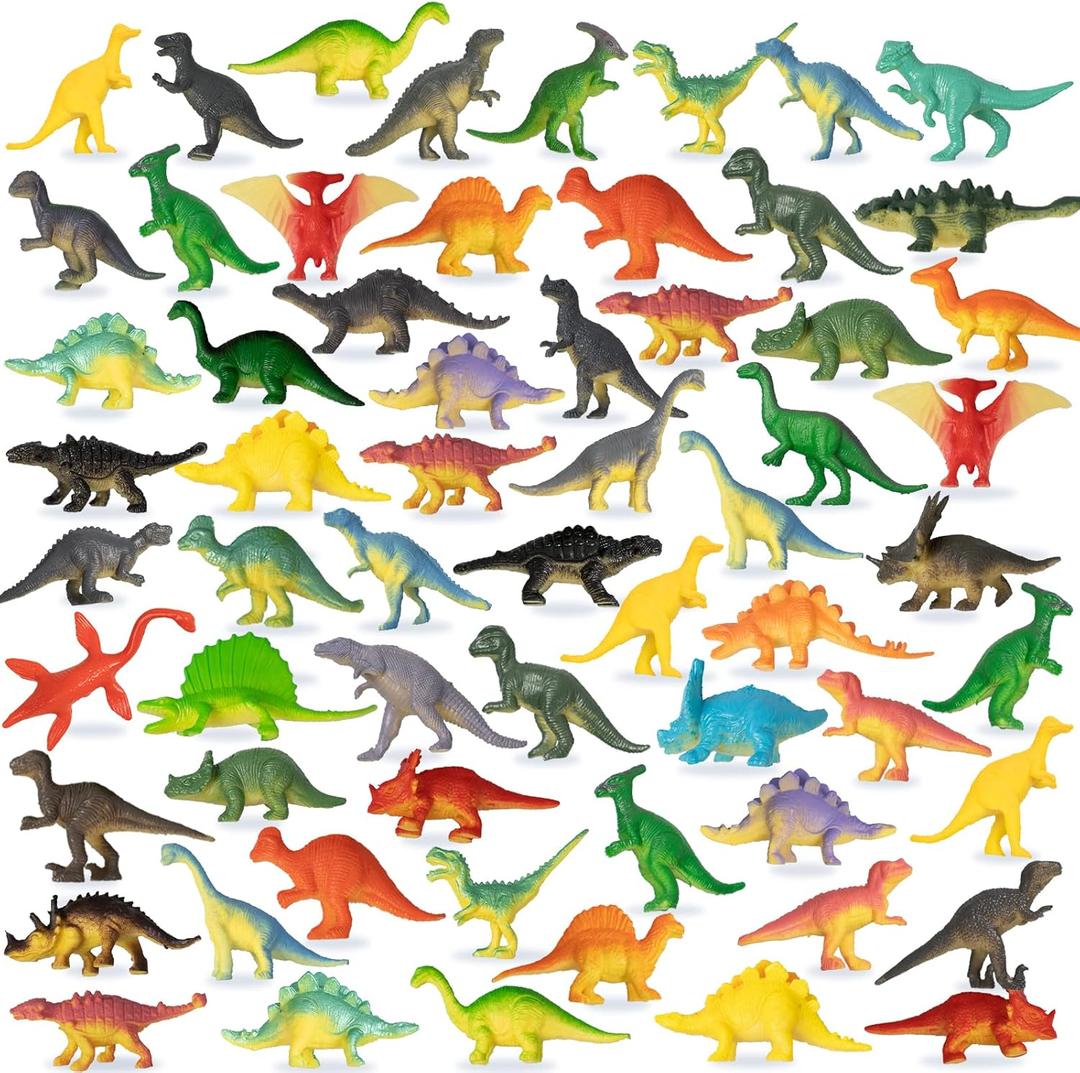 OuMuaMua Dinosaur Toys, Plastic Mini Dinosaurs Figures Toys Set, Dinosaur Birthday Party Favors, Dinsaur Cupcake Toppers for Kids and Boys, 78 Pcs (Upgrade Dinosaurs)