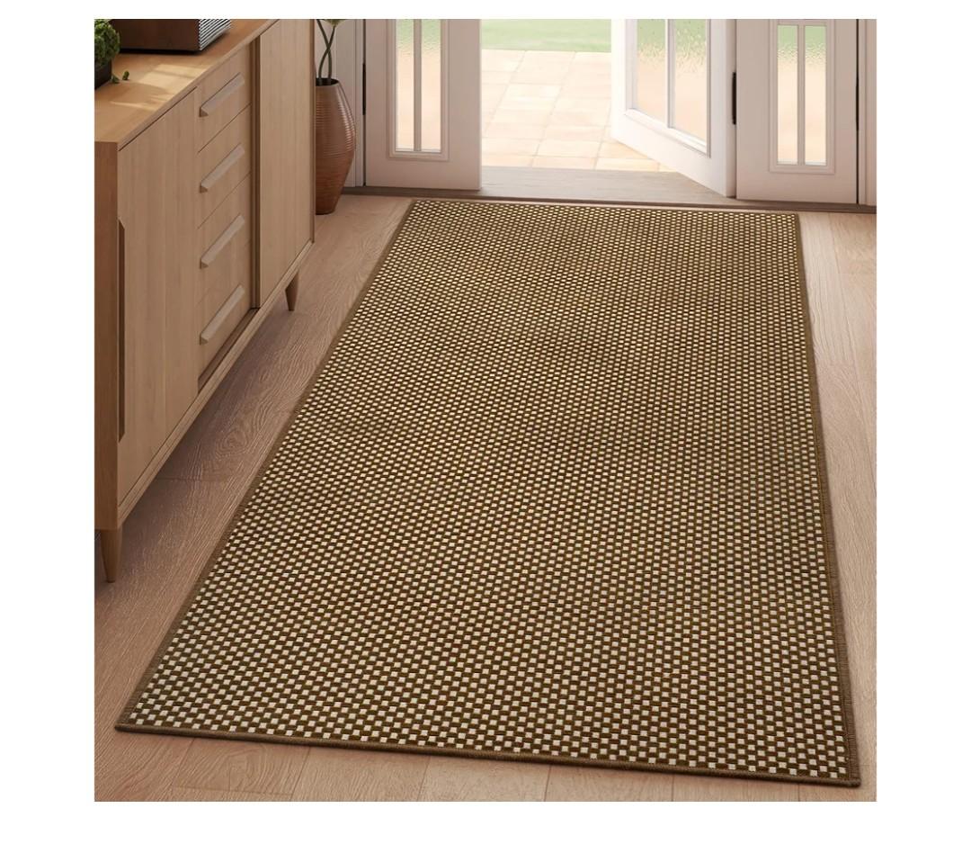 YDKGL 3x5 ft Area Rug Entryway Runner Rug Non Slip Washable, Boho Woven Kitchen Runner Rugs Door Mat Entry Rugs Carpet for Indoor Foyer Backdoor Hallway Floor Bedroom Living Room, Dark Brown/Coffee