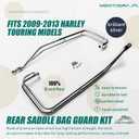 MoKitDora Saddlebag Twin Rail Guard Support Kit Compatible with 2009-2013 Harley Touring Models, Chrome, One Size