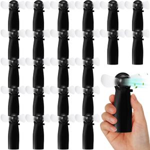 24 Pcs Mini Portable Electric Fan Bulk Powerful Personal Handheld Fan for Wedding Favors Summer Music Festival Travel Camping, Battery Not Include(Black)