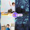 201 Pcs Glow in The Dark Stars Stickers for Ceiling, Toddler Stocking Stuffers Wall Room Decor Gifts, Luminous 3D Glowing Stars Easter Basket Stuffers for Kids Boys Girls - Blue