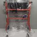 Drive Medical Aluminum Rollator Fold Up and Removable Back Support, Padded Seat with 7.5-Inch Casters, Red