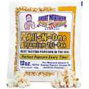 12oz Popcorn Machine Popcorn Packets - All-in-One Movie Theater Style Popcorn Kernels, Salt, and Oil Packs by Great Northern Popcorn (24 Case) Best By 08/04/26