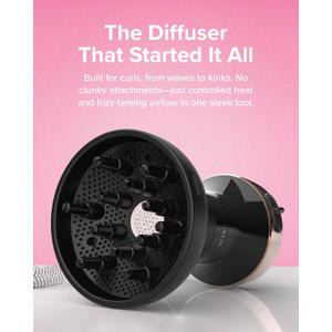 Bellissima Diffon Ceramic Diffuser Hair Dryer for Curly Hair - 2-in-1 Blow Dryer with Diffuser - Reduces Frizz, Defines Curls, Volumizes - Lightweight, Compact, Easy Hold Handle