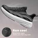 Womens Easy On Running Shoes Comfortable Walking Sneakers for Women with Anatomic Toe Box Breathable Tennis Shoes (7, Black/White)