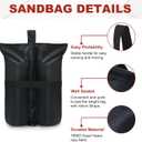 ABCCANOPY Canopy Weights 185 LBS Tent Sand Bags,4-Pack Black(No Sand)