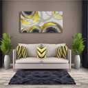 Yellow Abstract Smart Line Pictures Canvas Wall Art for Living room Bedroom Wall Decor, Smart Line Wall Art Print Paintings for home Decor, Morden Artwork Full of Imagination Line Drawing Canvas Art, 40"L x 20"W, Yellow Abstract Smart Line Pictures Wall Art