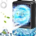 Portable Air Conditioners Ice Fan That Blow Cold Air USB Mini Air Conditioners 3 Wind Speed & 7 Colorful LED Light Cool Mist &Timer Evaporative Air Cooler Personal AC For/Bedroom/Desk/Room/Tabletop
