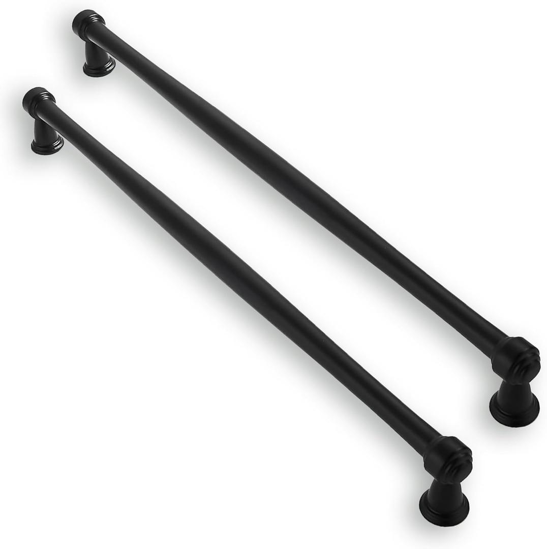 Solid Heavy-Duty 2 Pack 12 Inch Hole Center Black Cabinet pulls Matte Black is Suitable for Kitchens cabinets vanities Bathroom cabinets