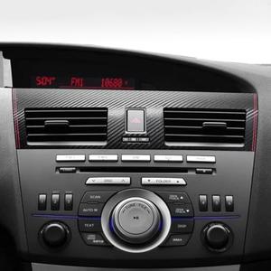 BETTERHUMZ Car Air Conditioning Outlet Frame Trim for Mazda 3 Axela 2010 2011 2012 2013 Mazdaspeed 3 for Alcantara Carbon Leather Center Console Sticker Car Interior Accessories (Carbon Leather)