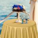 Buryeah 12 Pcs 84 Inch Gold Round Plastic Disposable Table Cloth Waterproof Tablecloth Circle Table Covers for Bridal Wedding Birthday Party Gender Reveal Baby Shower