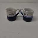 DOWAN 20 oz Coffee Mugs, Large Mugs with Word Blessed Grateful, Porcelain Coffee Cup, Thank You Gifts for Mom Dad, Set of 2 (Blue, White)