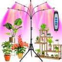 Wolezek Grow Lights for Indoor Plants, 100 LEDs Full Spectrum Plant Lights for Indoor Growing with Adjustable Stand, 5-Heads Grow Lamp with Auto 6/12/16H Timer, 3 Light Modes, 5 Levels Dimmable