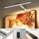 Picture Light for Wall Plug in 24inch, Dimmable LED Art Photo Light with Remote, 3000K Warm White Wall Lights with On/Off Switch Display for Picture, Gallery, Painting, Frame (Silver)