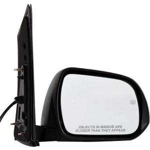 Passenger Side Mirror Compatible with 2011-2014 Toyota Sienna 5Pins with Power Glass Heated Manual Folding Black Right Side View Mirrors Replace TO1321265