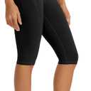 ODODOS High Waist Workout Capris with Pockets for Women, 14" / 19" Tummy Control Yoga Capri Leggings (Black, M)