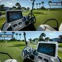 Zebrabox Golf Cart Touchscreen Waterproof Dust Cover, 9.847.14.5in Clear PVC Drawstring Protector, Adjustable Universal Fit for Club Car/EZGO/Yamaha, Ideal for Winter Storage