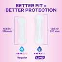 Always Discreet Incontinence Pads for Women with Bladder Leaks, Sensitive Skin Pads Moderate Absorbency, Regular Length, 57 Count