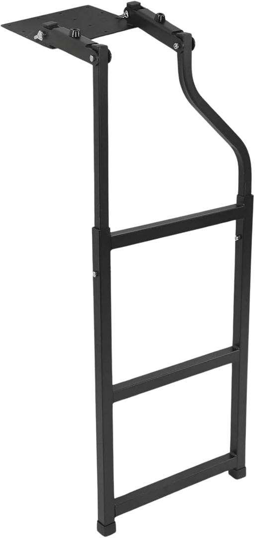 Universal Foldable Pickup Truck Tailgate Ladder - Easy Install with Stainless Steel Self Drilling Screws, Non-Slip Step Plates & Sturdy Rubber Feet, 660 lb Capacity