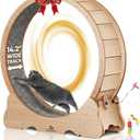 Cat Wheel, 48" XL Large Cat Treadmill for Indoor Pets, Cats Exercise Running Wheel with Detachable Carpet, Quiet and Sturdy, Suitable for Most Cats Running/Walking/Training (wood)