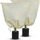 MIXC Plant Covers Freeze Protection, 23.6''×23.6'' Winter Cold Weather Frost Blankets Shrub Jacket With Drawstring No Zipper Reusable Frost Protection Cloth For Outdoor Plants Fruit Tree Potted 2 Pack
