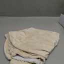 GERLNF Round Velvet Ottoman Slipcover Ottoman Covers Footstool Protector Covers Storage Stool Ottoman Covers Stretch with Elastic Bottom, Feature Real Velvet Plush Fabric (X-Large, Ivory)