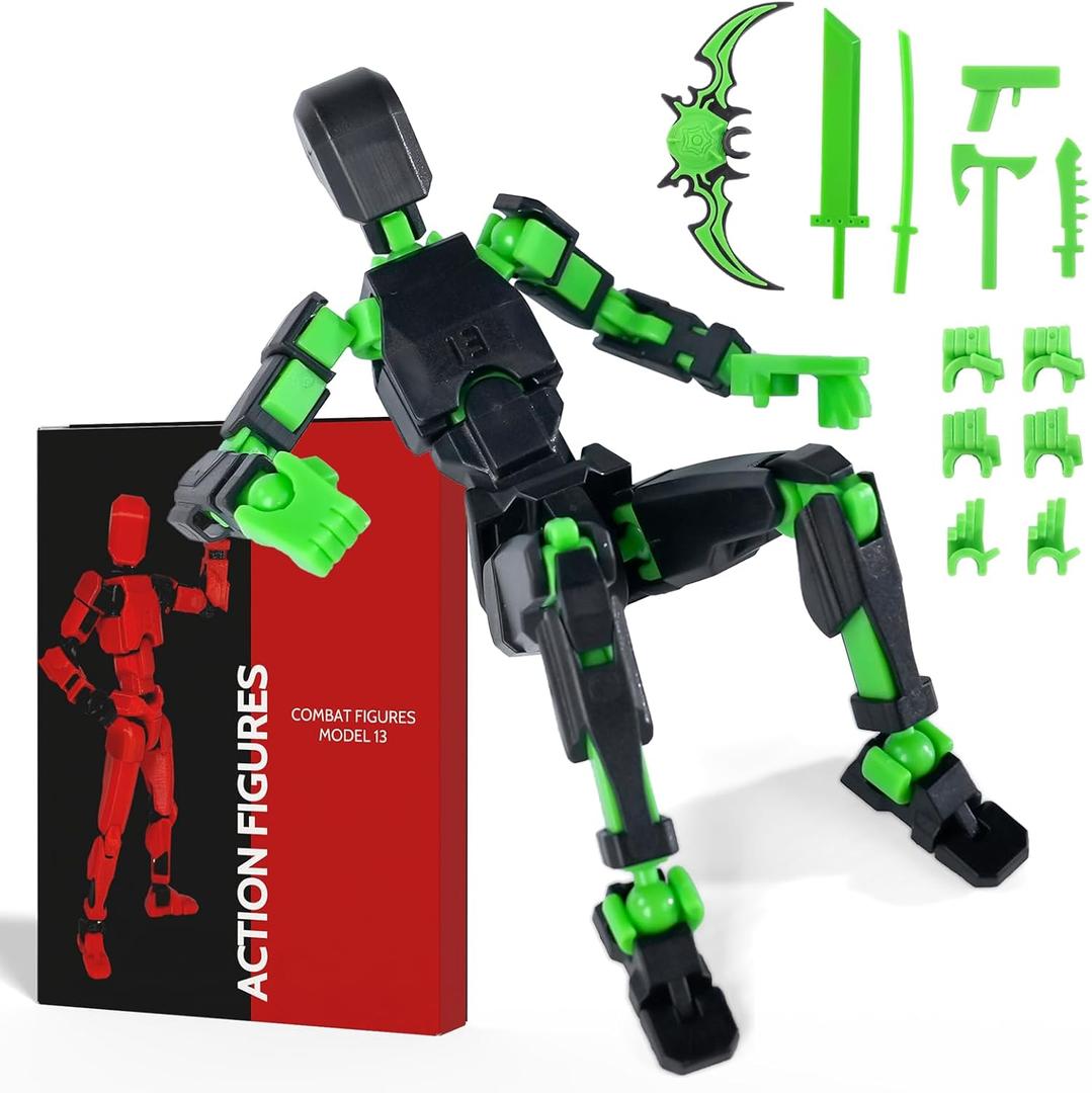 Action Figure Set, Model 13 Action Figure Multi-Jointed Movable, Gift Box Packaging, a Great for Loved Ones and Friends. (Black)