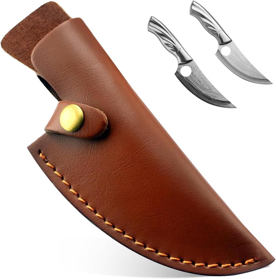 6 Inch PU Leather Knife Sheath for Matsato Knives, Universal PU Leather Sheath with Belt Loop for Kitchen Chef and Boning Knives, Suitable for Knives with Blade Lengths of 6in/15.24cm or Less (Dark brown 1pcs)