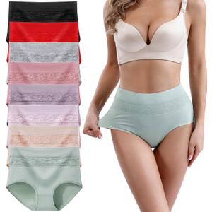Women's Underwear Cotton Tummy Control High Waisted Underwear Soft Breathable Full Coverage Panties Multipack (Medium)