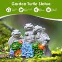 everby-yh Garden Turtles Statues Outdoor Decor Solar Powered LED Lighted Turtle Sculpture Lawn Decorations for Patio,Balcony,Yard Ornament,Gifts for Mom